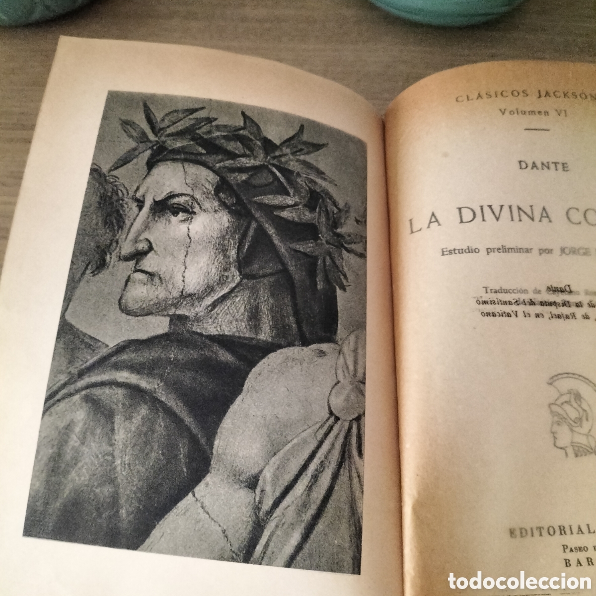 Libros de segunda mano: LA DIVINA COMEDIA - DANTE- ESTUDIO PRELIMINAR POR JORGE LUIS BORGES - COLECCI&Oacute;N CL&Aacute;SICOS JACKSON