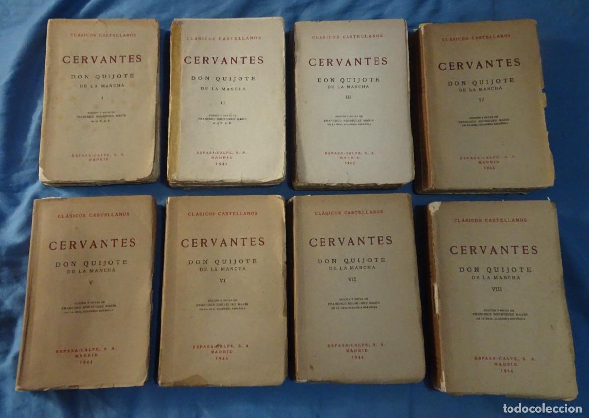 Libros de segunda mano: 8 TOMOS DON QUIJOTE DE LA MANCHA ,CL&Aacute;SICOS CASTELLANOS ,ESPASA CALPE, 1941-1944 ,COMPLETO, VER FOTOS