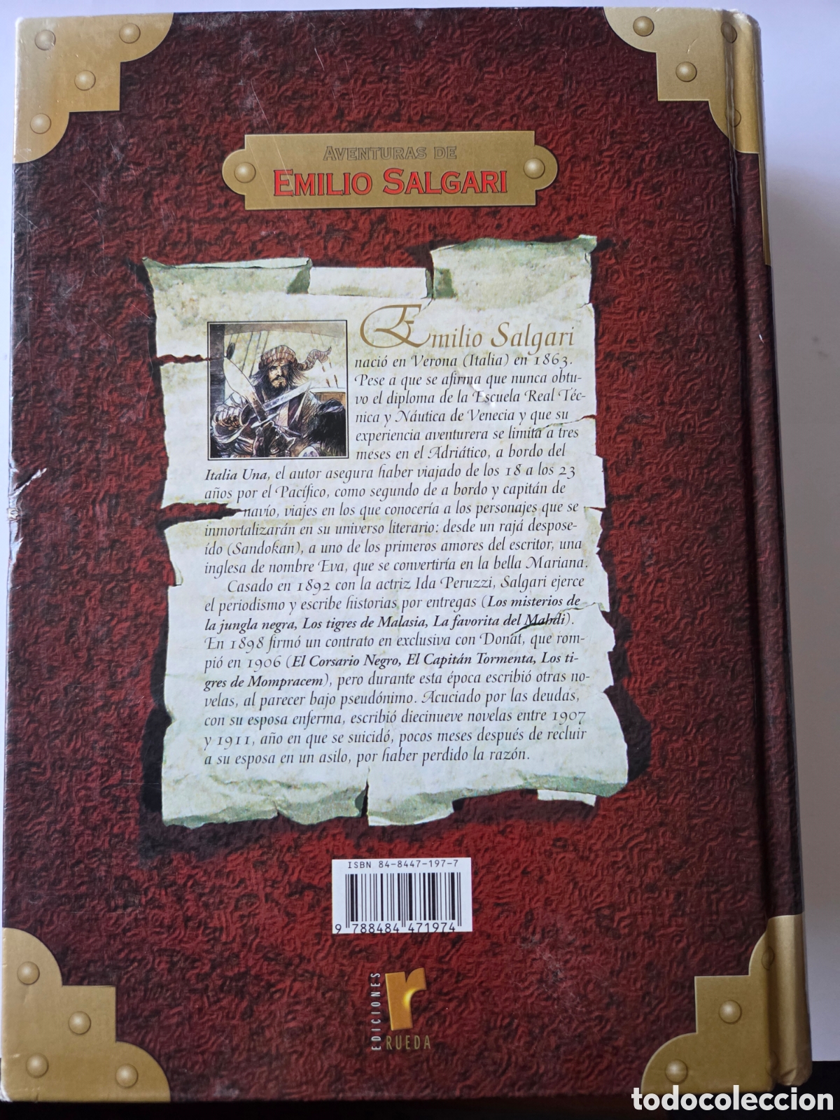 Libros de segunda mano: Lote de 3 libros de Emilio Salgari, colecci&oacute;n Aventuras de Emilio Salgari, Ediciones Rueda. - Foto 5