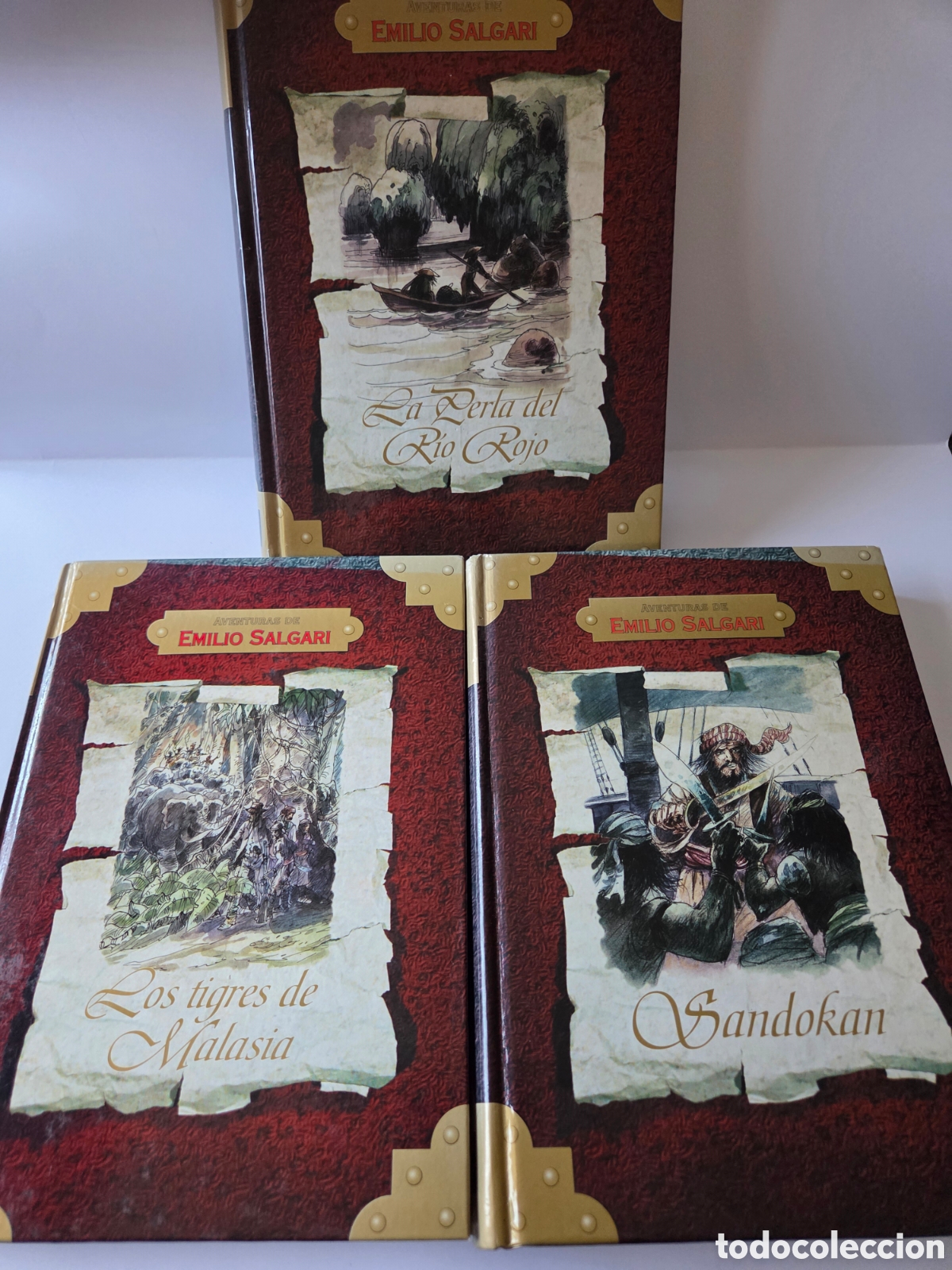 Libros de segunda mano: Lote de 3 libros de Emilio Salgari, colecci&oacute;n Aventuras de Emilio Salgari, Ediciones Rueda.