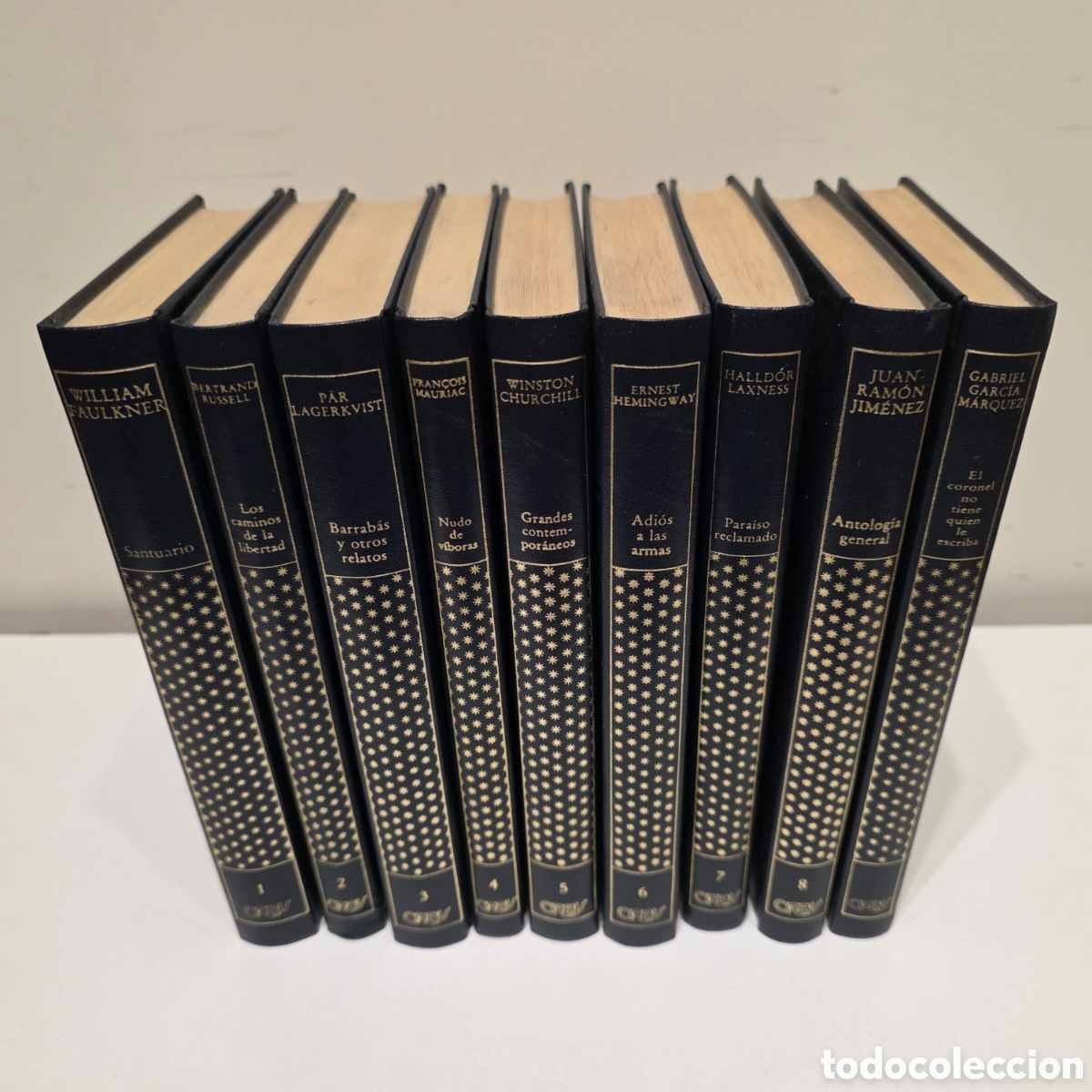 Libros de segunda mano: Premios Nobel Orbis 9 Faulkner Hemingway Garc&iacute;a M&aacute;rquez Jim&eacute;nez Churchill Mauriac Russell Lagerkvist