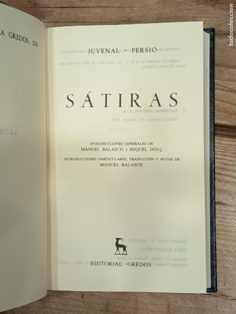 Libros de segunda mano: 1991 - JUVENAL / PERSIO. S&aacute;tiras - GREDOS - Foto 2
