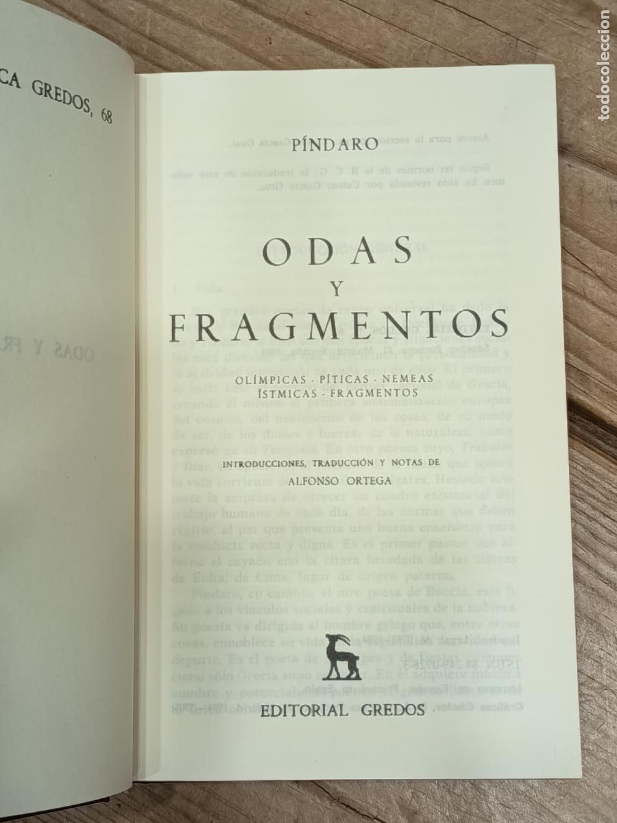 Libros de segunda mano: 1991 - P&Iacute;NDARO. Odas y fragmentos - GREDOS - Foto 2