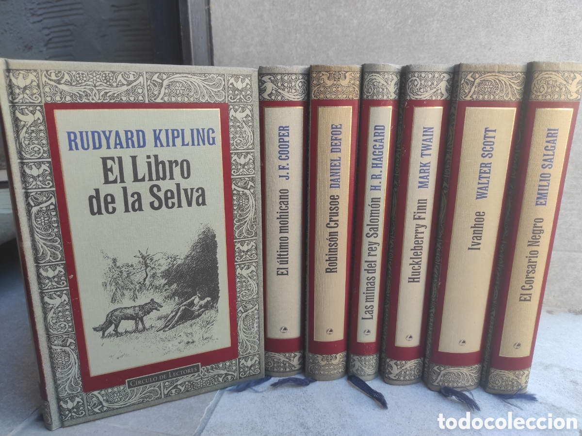 Libros de segunda mano: Colecci&oacute;n 7 libros cl&aacute;sicos novela extranjera lomo azul con ilustraciones Circulo de Lectores