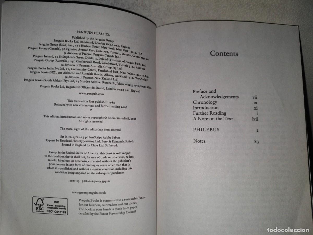 Libros de segunda mano: 220- Plato. Philebus. Penguin Classics, 2006 - Foto 5