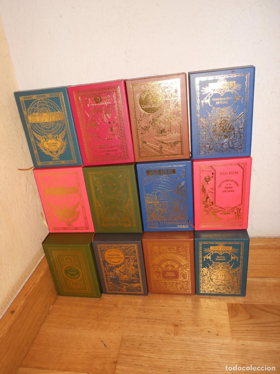 Livres d'occasion: JULIO VERNE - 12 TITULOS ( 16 Mini-Libros ) Miguel Strogoff / Viaje Centro Tierra / Vente Mil Leguas