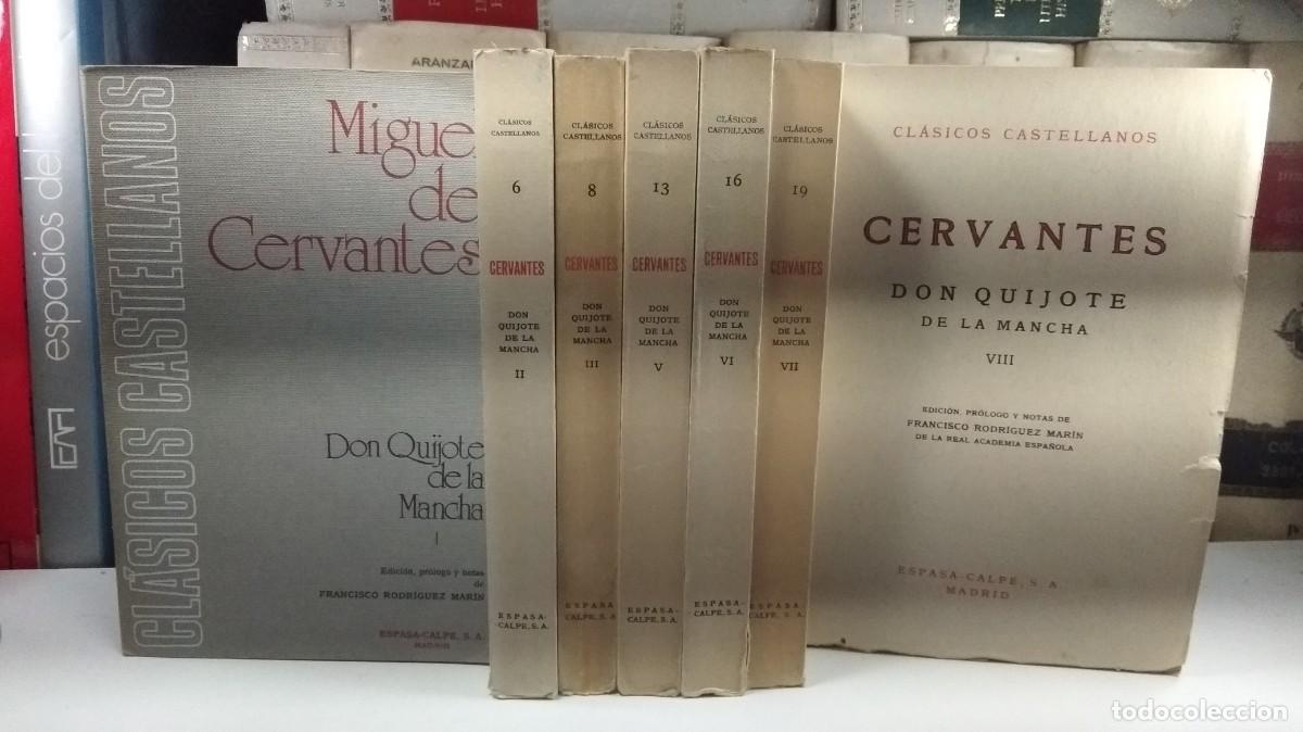 Libros de segunda mano: DON QUIJOTE DE LA MANCHA. CERVANTES. Vols I-II-III-V-VI-VII. VIII (falta el IV) Cl&aacute;sicos Castellanos