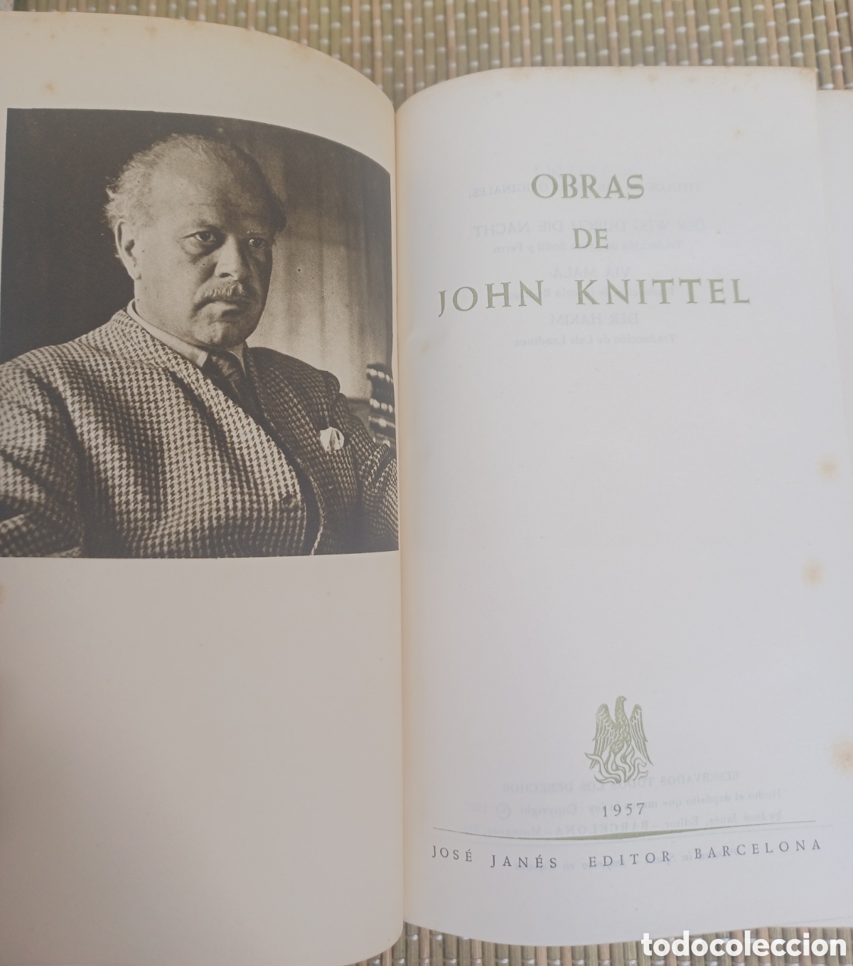 Libros de segunda mano: OBRAS DE JOHN KNITTEL. JOS&Eacute; JAN&Eacute;S ED - Foto 3