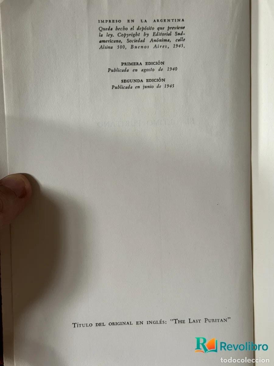 Libros de segunda mano: El Ultimo Puritano - C. Sanzayana - Foto 2