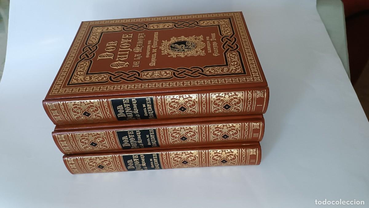 Libros de segunda mano: Colecci&oacute;n Completa 3 Tomos &rdquo;Don Quijote de la Mancha&rdquo; &ndash; Edici&oacute;n Especial Ilustrada por Gustave Dor&eacute;