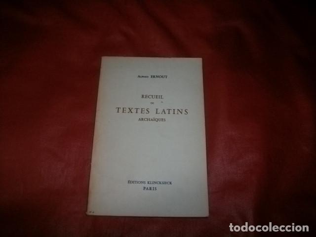 Libros de segunda mano: Recueil de textes latins archa&iuml;ques - ERNOUT, Alfred