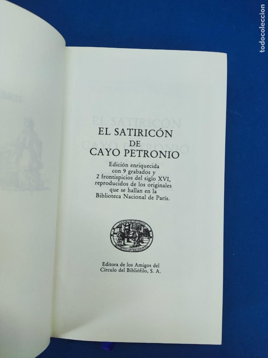 Libros de segunda mano: SATIRIC&Oacute;N / CAYO PETRONIO / 1979. C&Iacute;RCULO DEL BIBLIOFILO - Foto 4