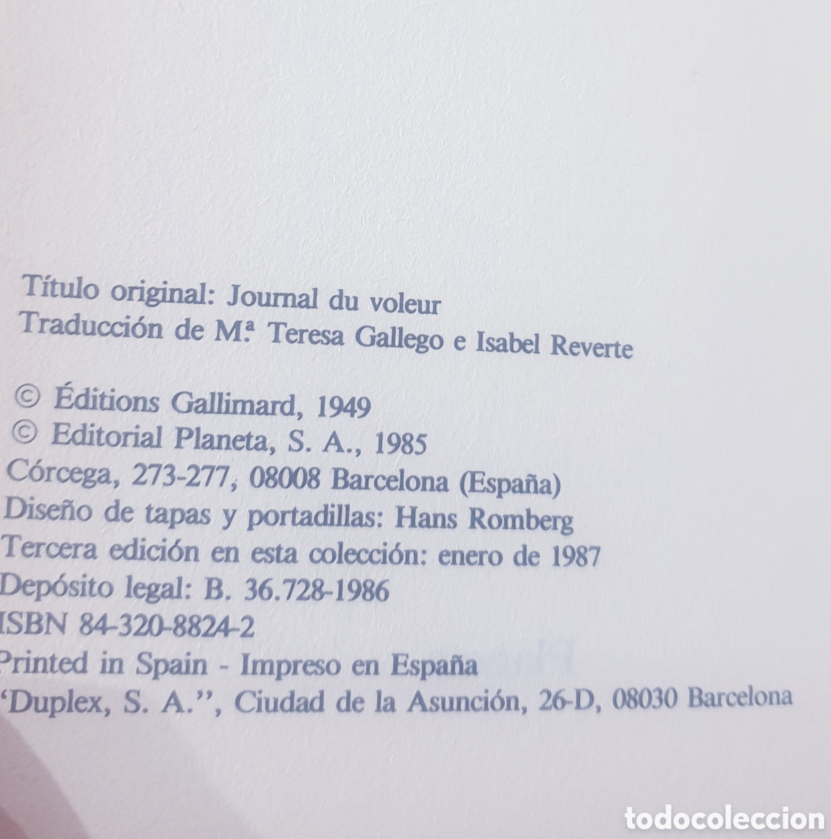 Libros de segunda mano: Diario del ladr&oacute;n, de Jean Genet - Foto 2
