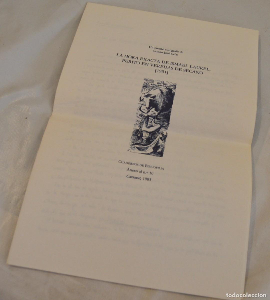 Libros de segunda mano: CAMILO JOS&Eacute; CELA - MANUSCRITO CUENTO - LA HORA EXACTA DE ISMAEL LAUREL...