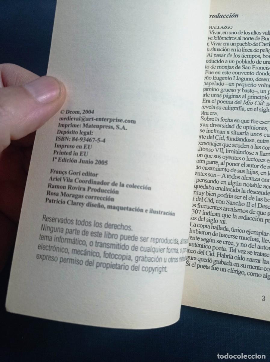 Libros de segunda mano: POEMA DEL M&Iacute;O CID. AN&Oacute;NIMO. COMPENDIOS MEDIEVAL. AN&Aacute;LISIS Y ESTUDIO SOBRE LA OBRA. DCOM, 2005 +++ - Foto 3