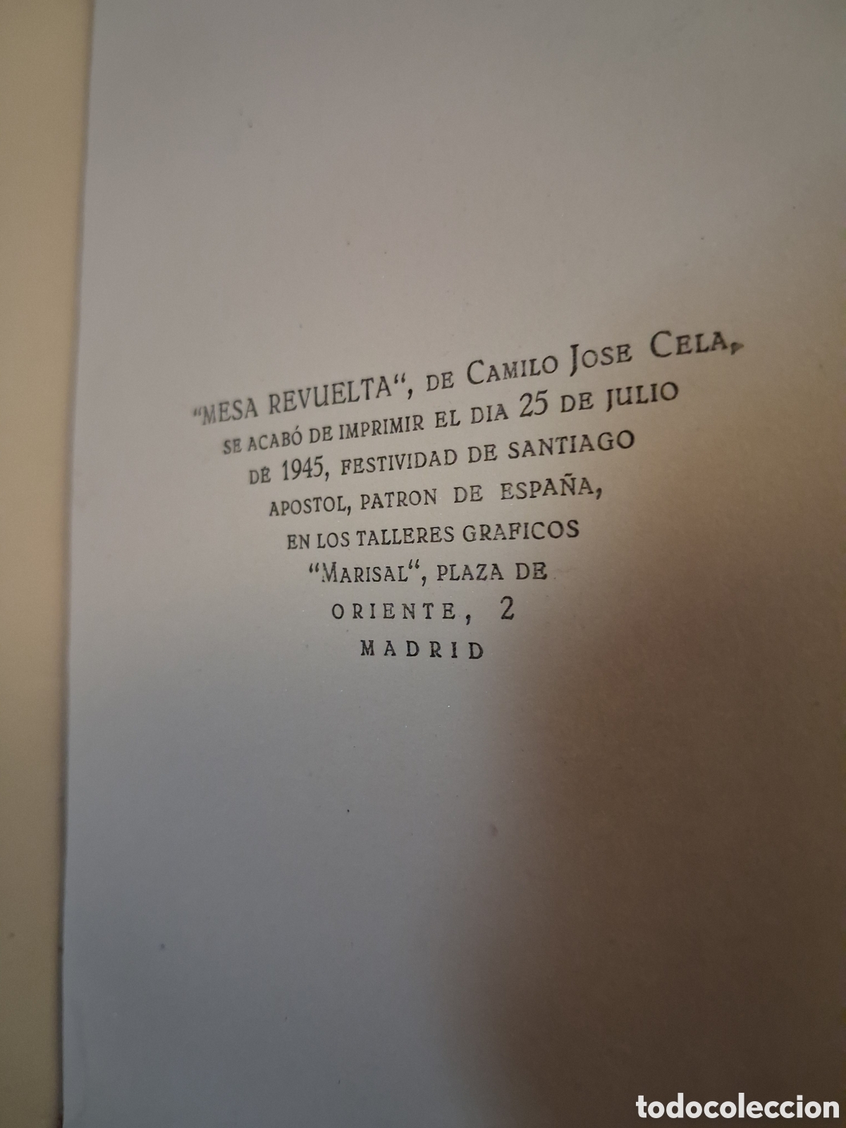 Libros de segunda mano: CAMILO JOS&Eacute; CELA. MESA REVUELTA. MADRID 1945. - Foto 7