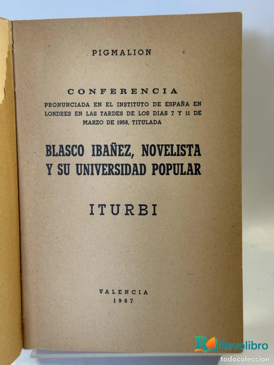 Libros de segunda mano: Pigmalion - Blasco Iba&ntilde;ez, Novelista - Foto 2
