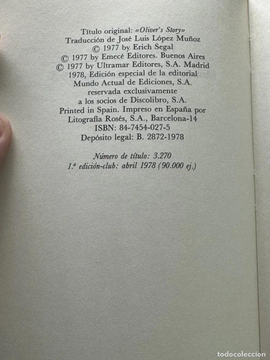 Libros de segunda mano: Olivers story - Erich Segal - Foto 2