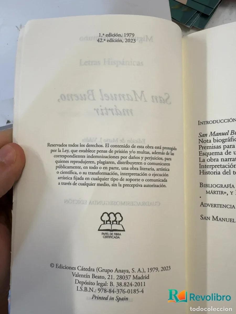 Libros de segunda mano: San Manuel Bueno, m&aacute;rtir - Miguel de Unamuno - Foto 3