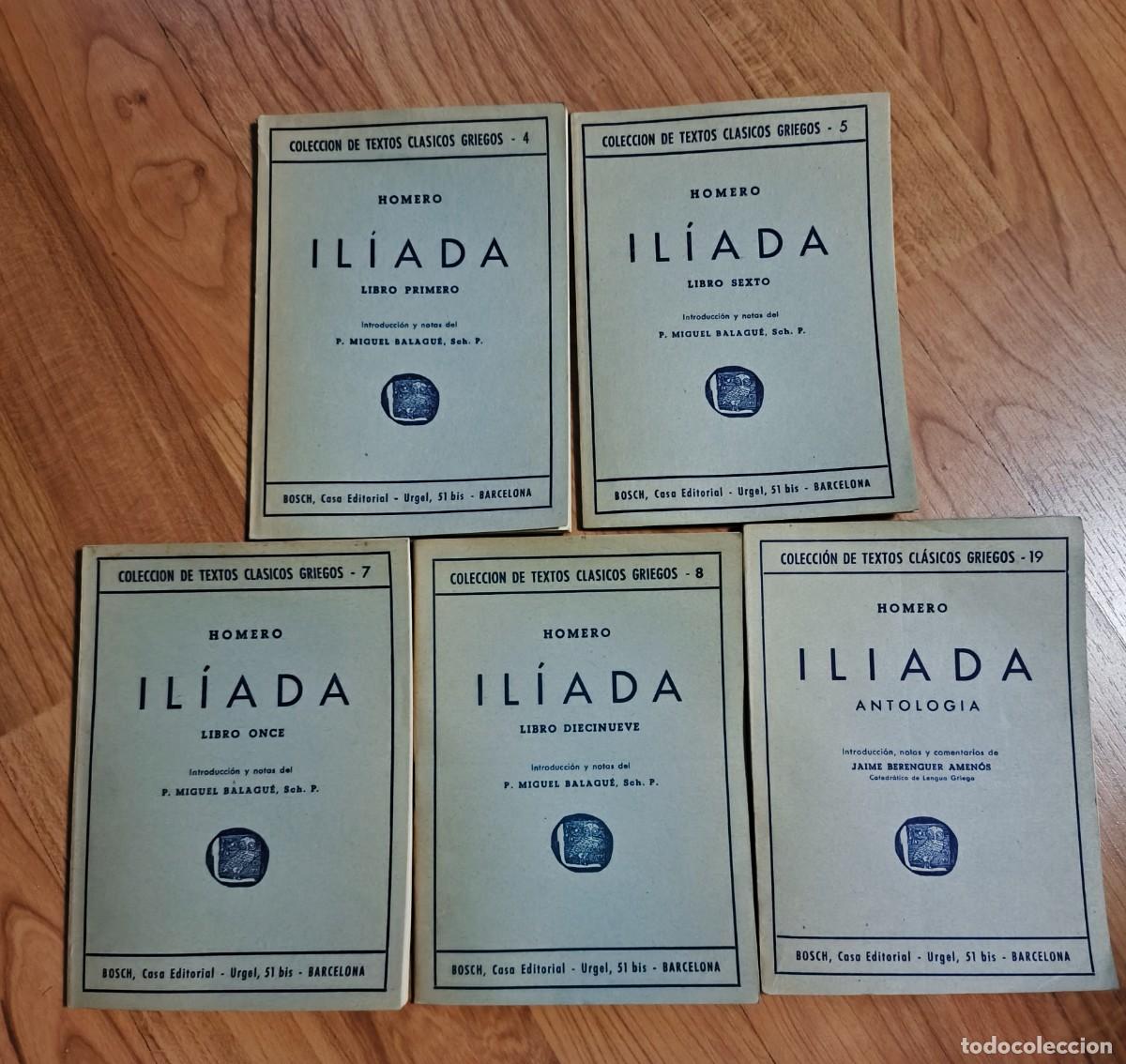 Libros de segunda mano: Homero - Il&iacute;ada tomos 4,5,7,8,19
