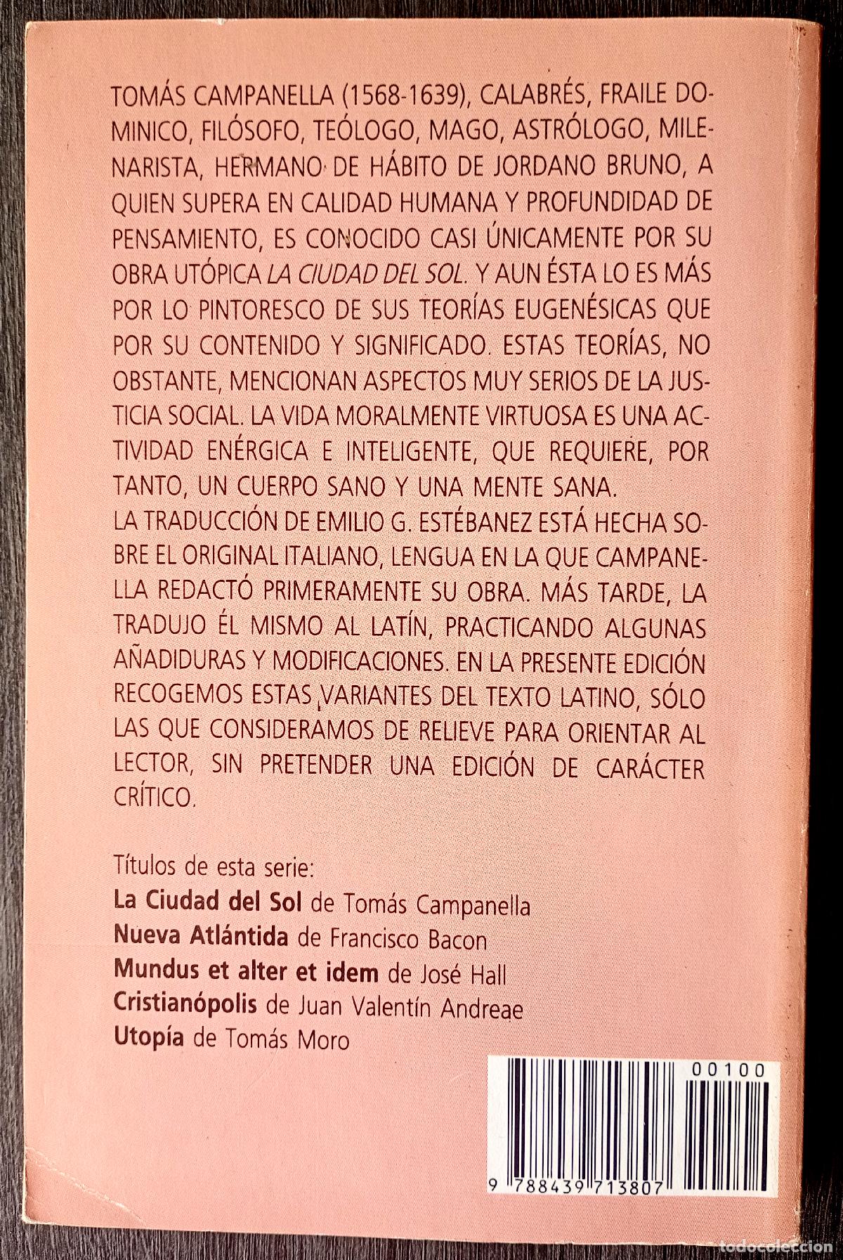 Libros de segunda mano: Tom&aacute;s Campanella . La Ciudad del Sol - Foto 2