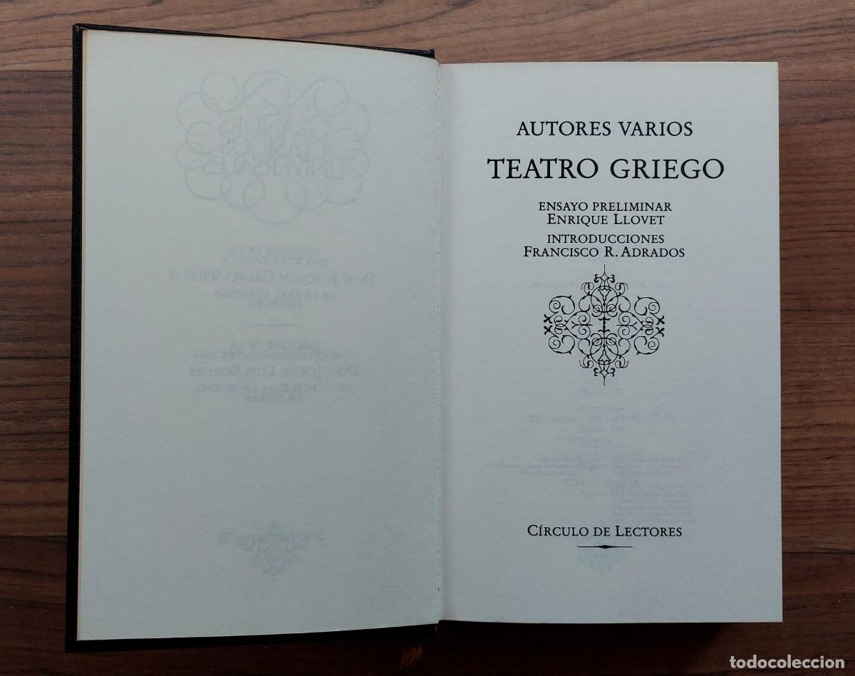 Libros de segunda mano: * TEATRO GRIEGO DE AA. VV. - EDITORIAL CIRCULO DE LECTORES (NUEVO) - Foto 4