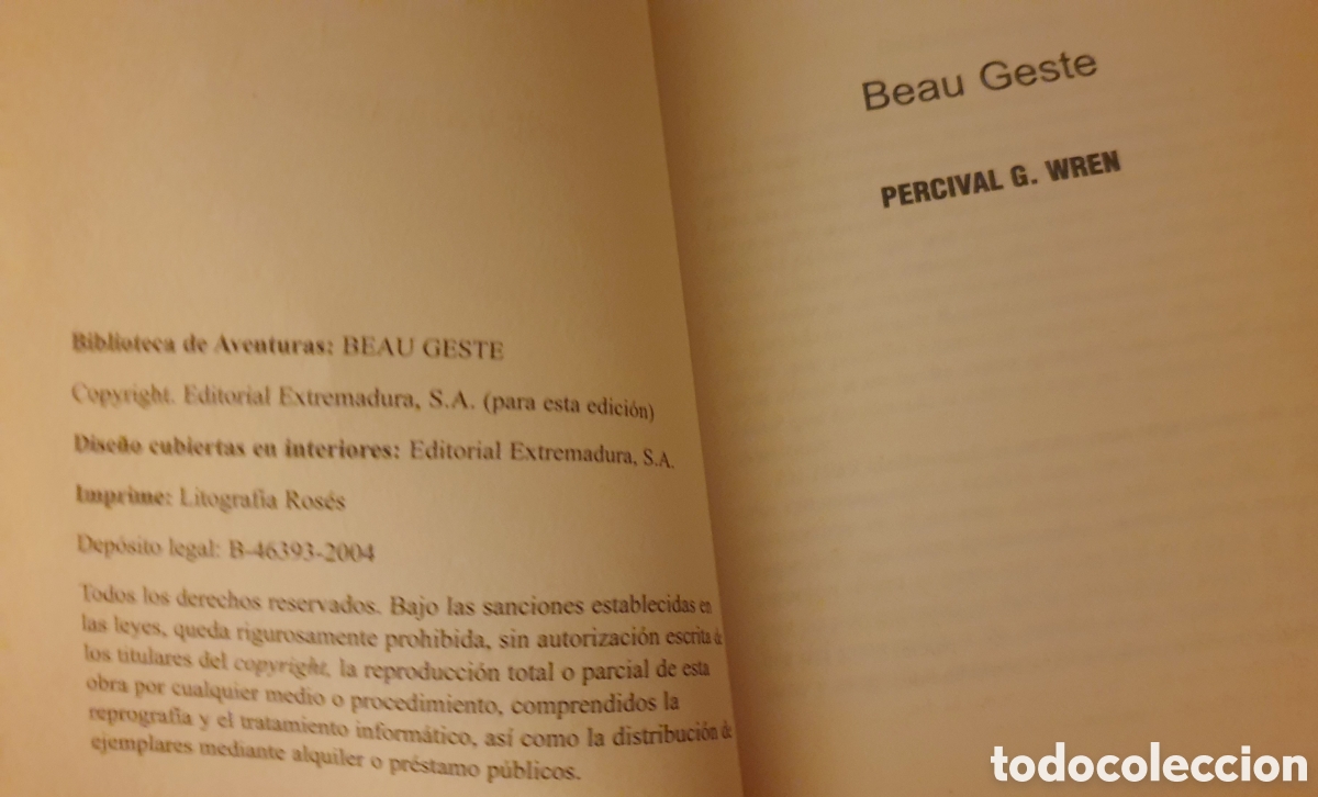 Libros de segunda mano: Beau Geste, de Percival C. Warren - Foto 2
