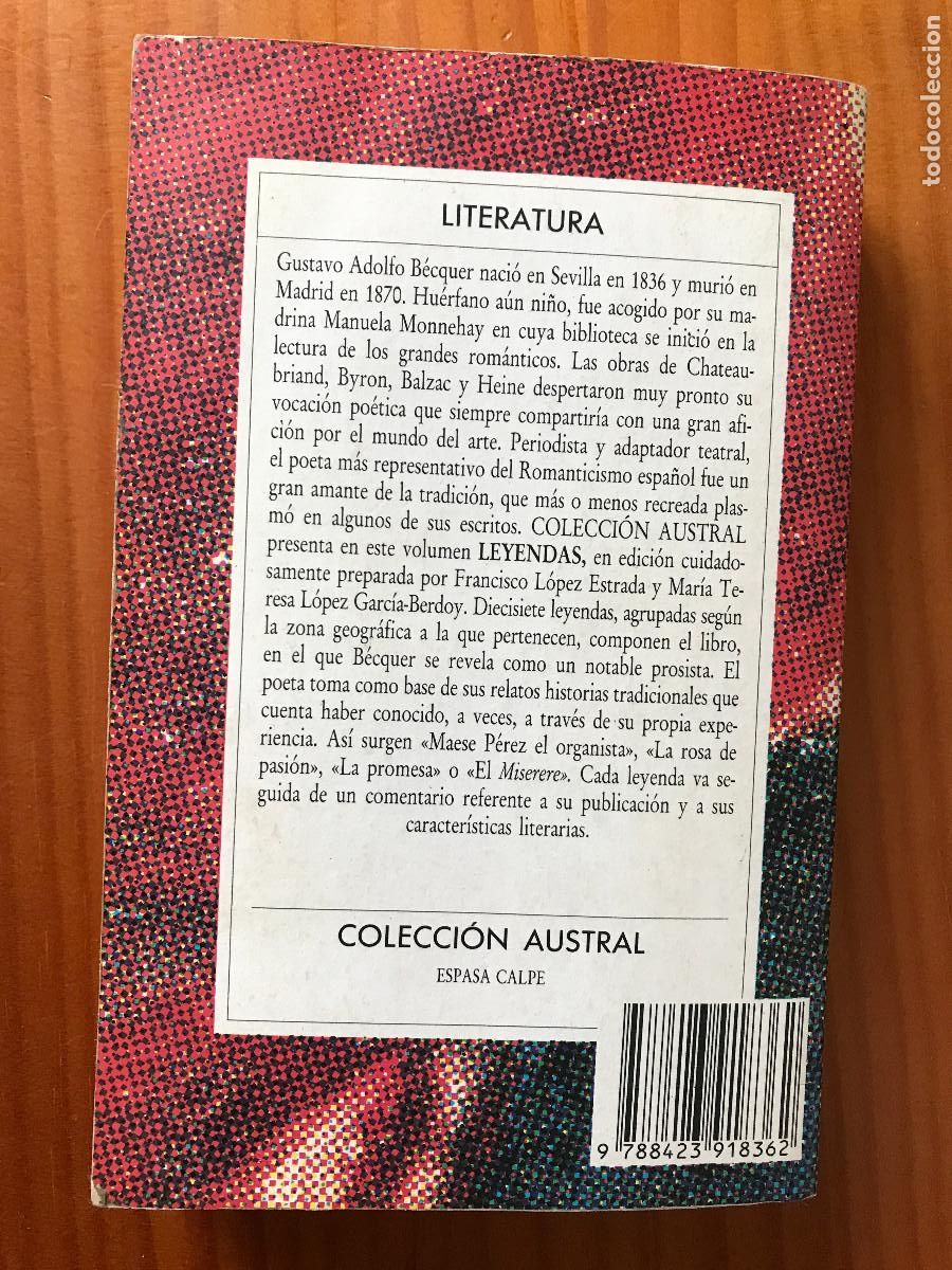 Libros de segunda mano: Leyendas / Gustavo Adolfo B&eacute;cquer. Espasa Calpe. Austral - Foto 5