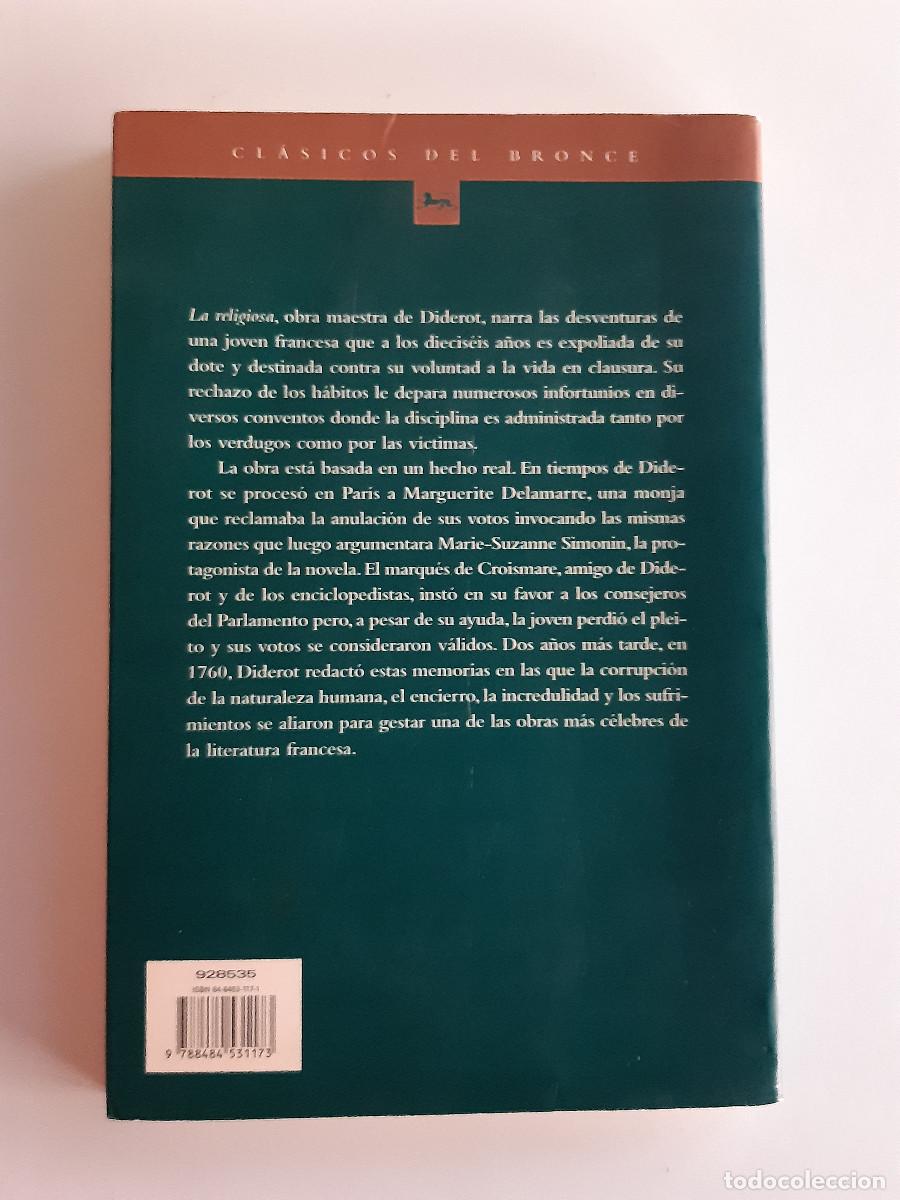 Libros de segunda mano: LA RELIGIOSA DENIS DIDEROT DIRIGIDA ALEJANDRO GARCIA SCHNETZER BRONCE 2002 - Foto 2