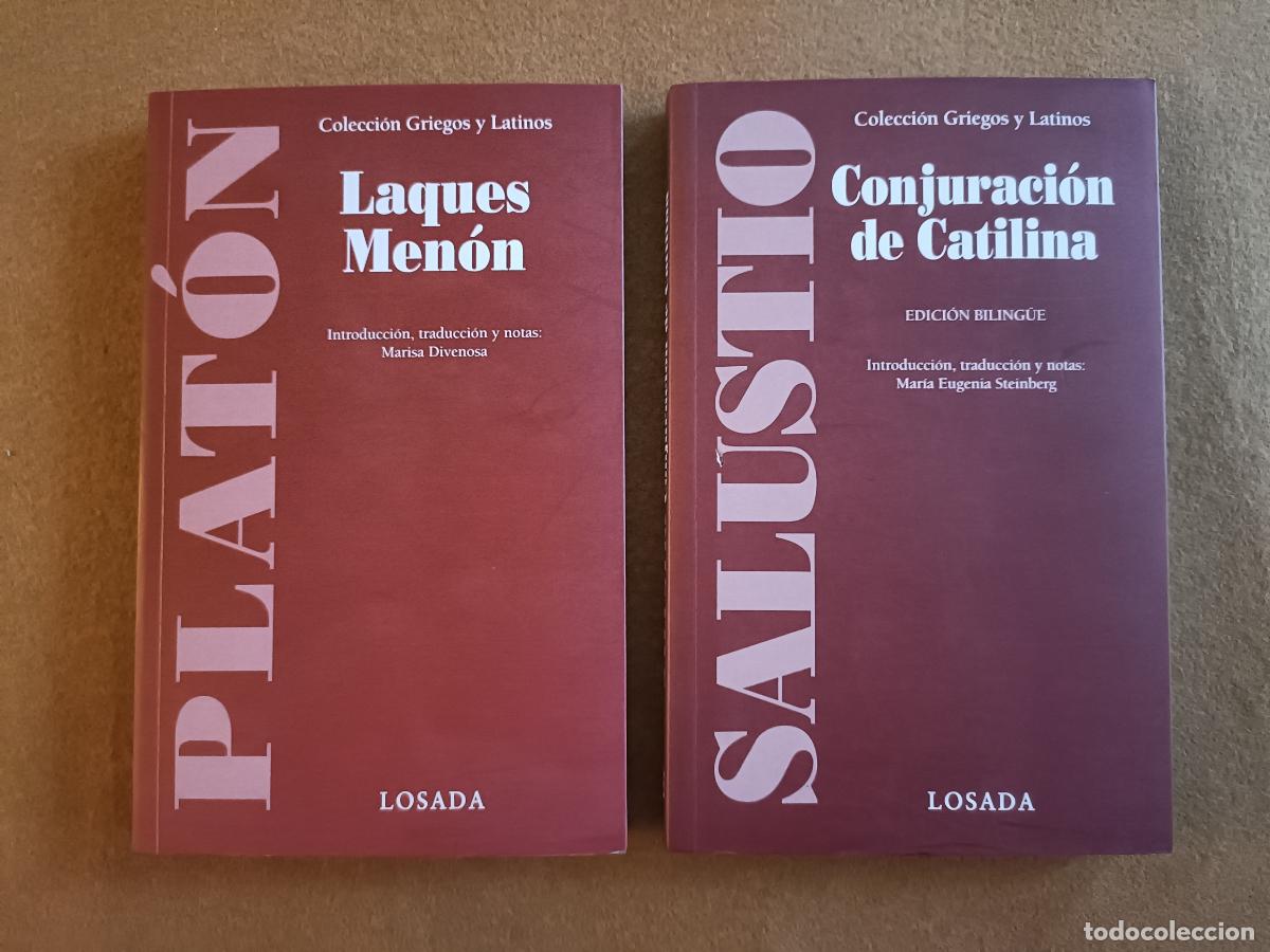 Libros de segunda mano: Lote 2 Libros Colecci&oacute;n Griegos y Latinos. Losada. Plat&oacute;n - Laques Men&oacute;n. Salustio - Conjuraci&oacute;n