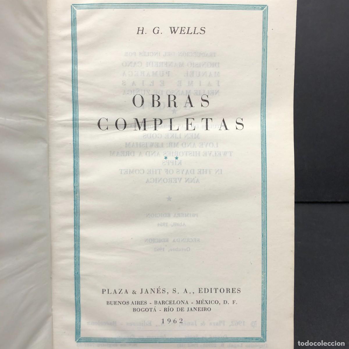 Libros de segunda mano: H. G. WELLS - OBRAS COMPLETAS - II - PLAZA & JANES / 161 - Foto 2