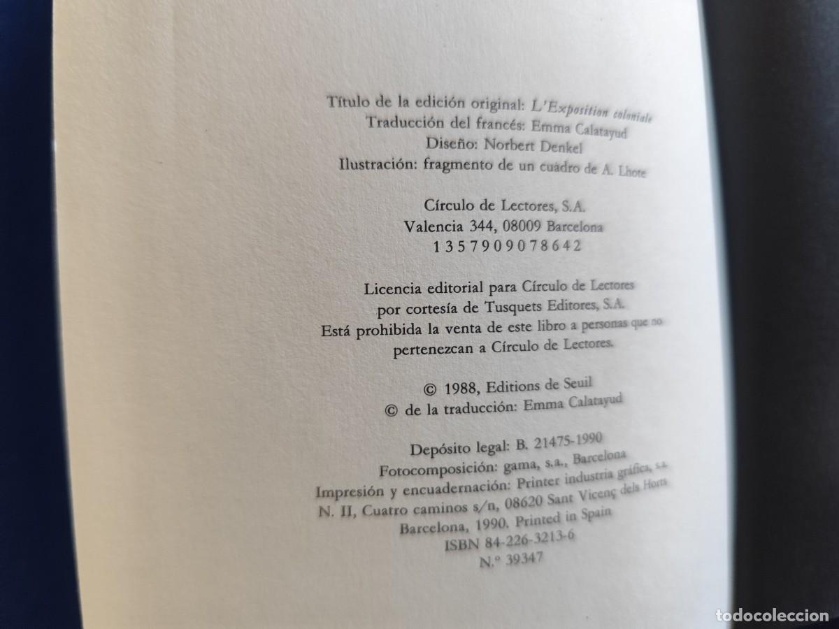 Libros de segunda mano: La Exposici&oacute;n Colonial Erik Orsenna Ed. C&iacute;rculo de Lectores 1990 - Foto 8