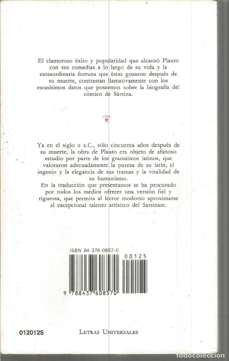 Libros de segunda mano: PLAUTO. COMEDIAS I. CATEDRA - Foto 2