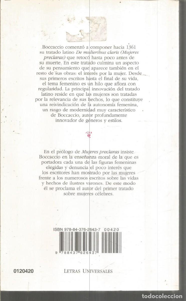 Libros de segunda mano: GIOVANNI BOCCACCIO. MUJJERES PRECLARAS. CATEDRA - Foto 2