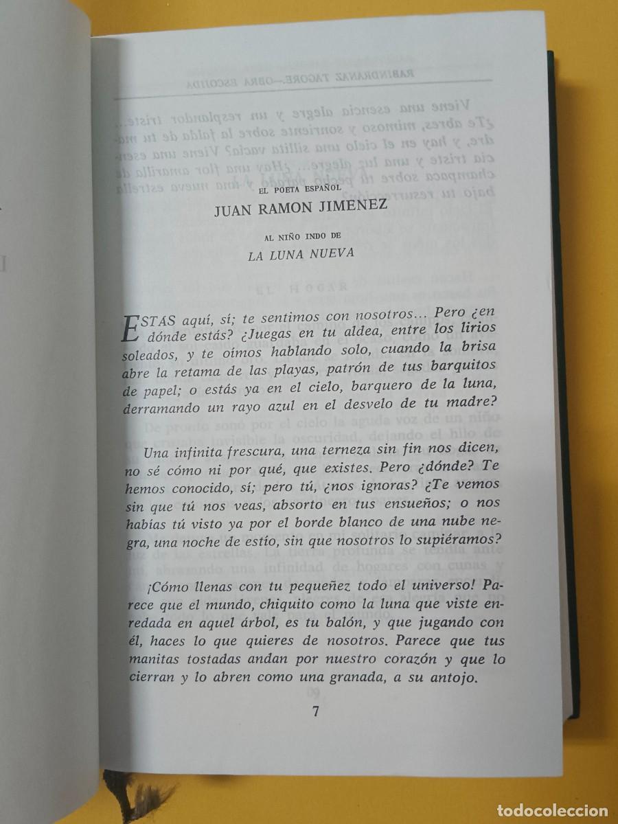 Libros de segunda mano: OBRAS ESCOGIDAS RABINDRANATH TAGORE - Foto 6
