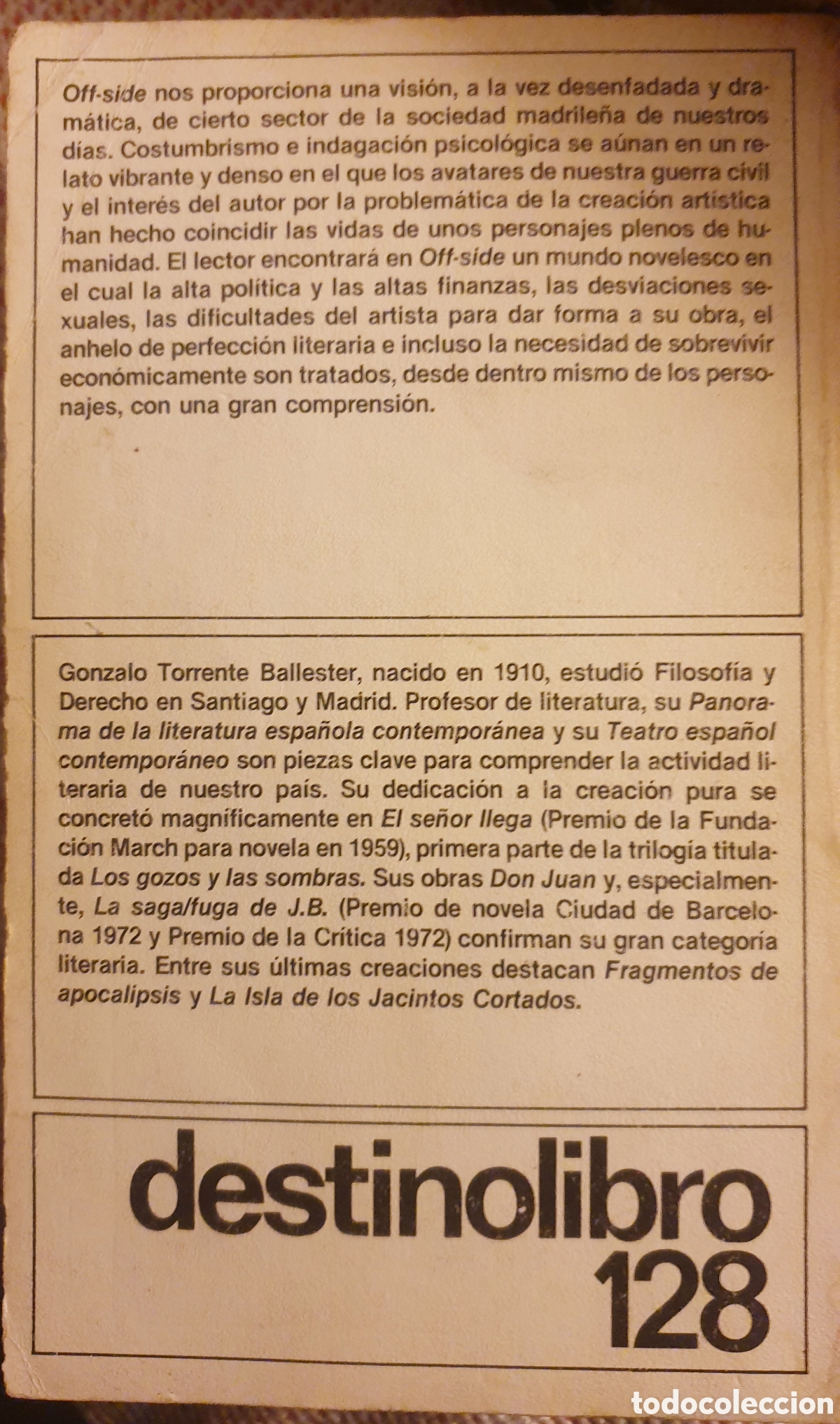 Libros de segunda mano: Off-side, de Gonzalo Torrente Ballester - Foto 2