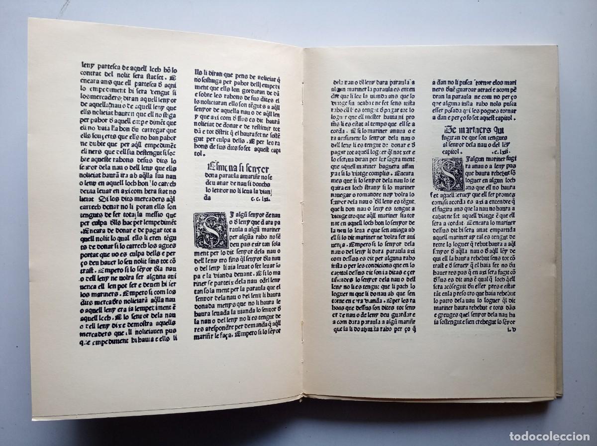 Libros de segunda mano: LLIBRE DEL CONSOLAT DE MAR. FACS&Iacute;MIL DEL INCUNABLE. FOLIO. 1953. EDICI&Oacute;N DE BIBLIOFILO NUMERADA.