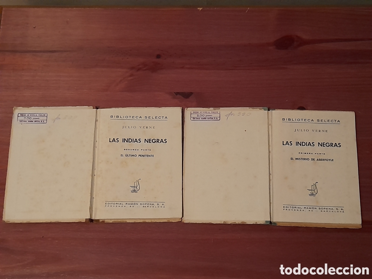 Libros de segunda mano: Dos ejemplares de libros de Jules Verne, Las indias negras, biblioteca selecta - Foto 2