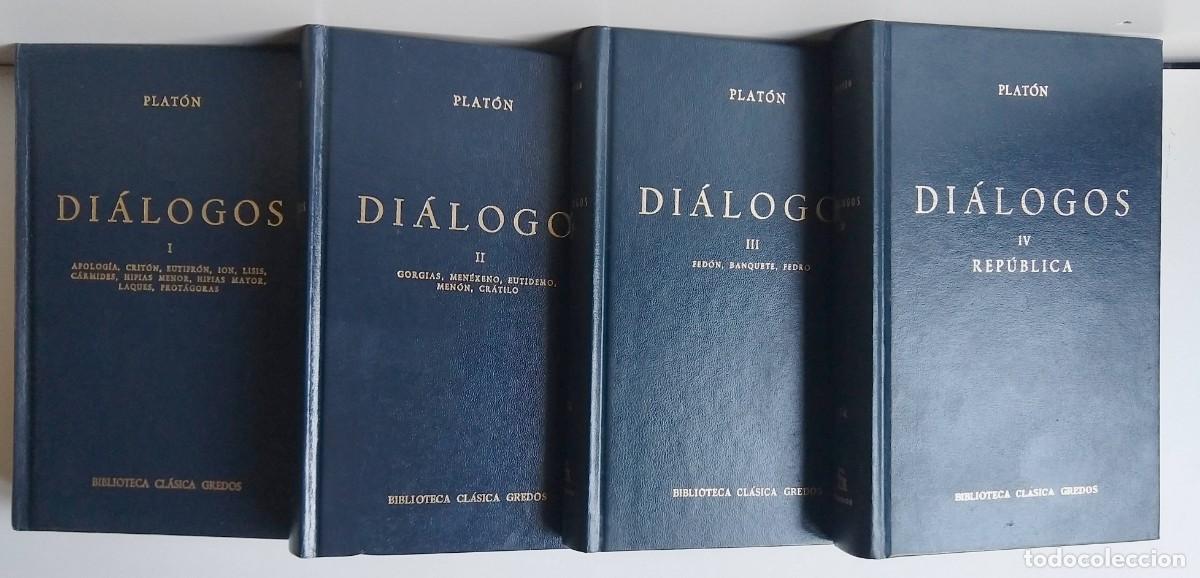 Libros de segunda mano: PLAT&Oacute;N DI&Aacute;LOGOS I, II, III, IV &ndash; Lote 4 libros de Biblioteca Cl&aacute;sica GREDOS