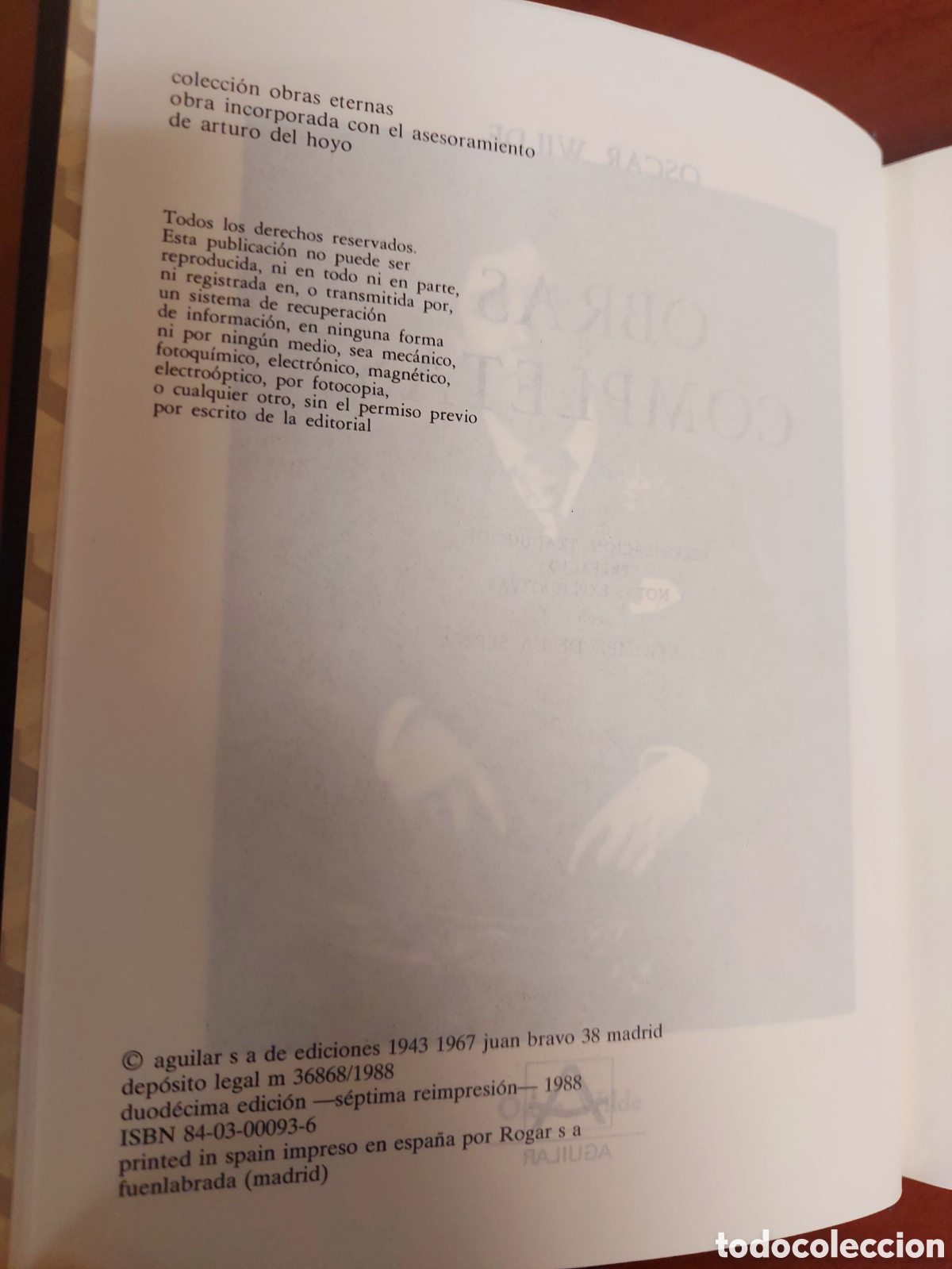 Libros de segunda mano: Oscar Wilde, Obras Completas. Aguilar, 1988. Con sobrecubierta. - Foto 9