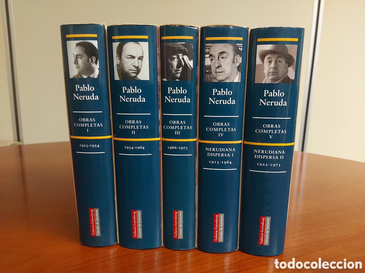 Libros de segunda mano: Pablo Neruda, Obras Completas. 5 tomos (colecci&oacute;n completa). Galaxia Gutenberg, 1999.