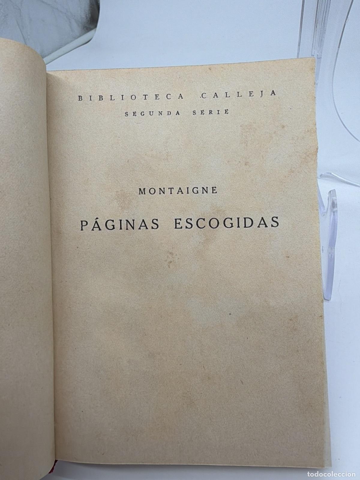 Libros de segunda mano: Paginas Escogidas | Montaigne | Calleja - Foto 2