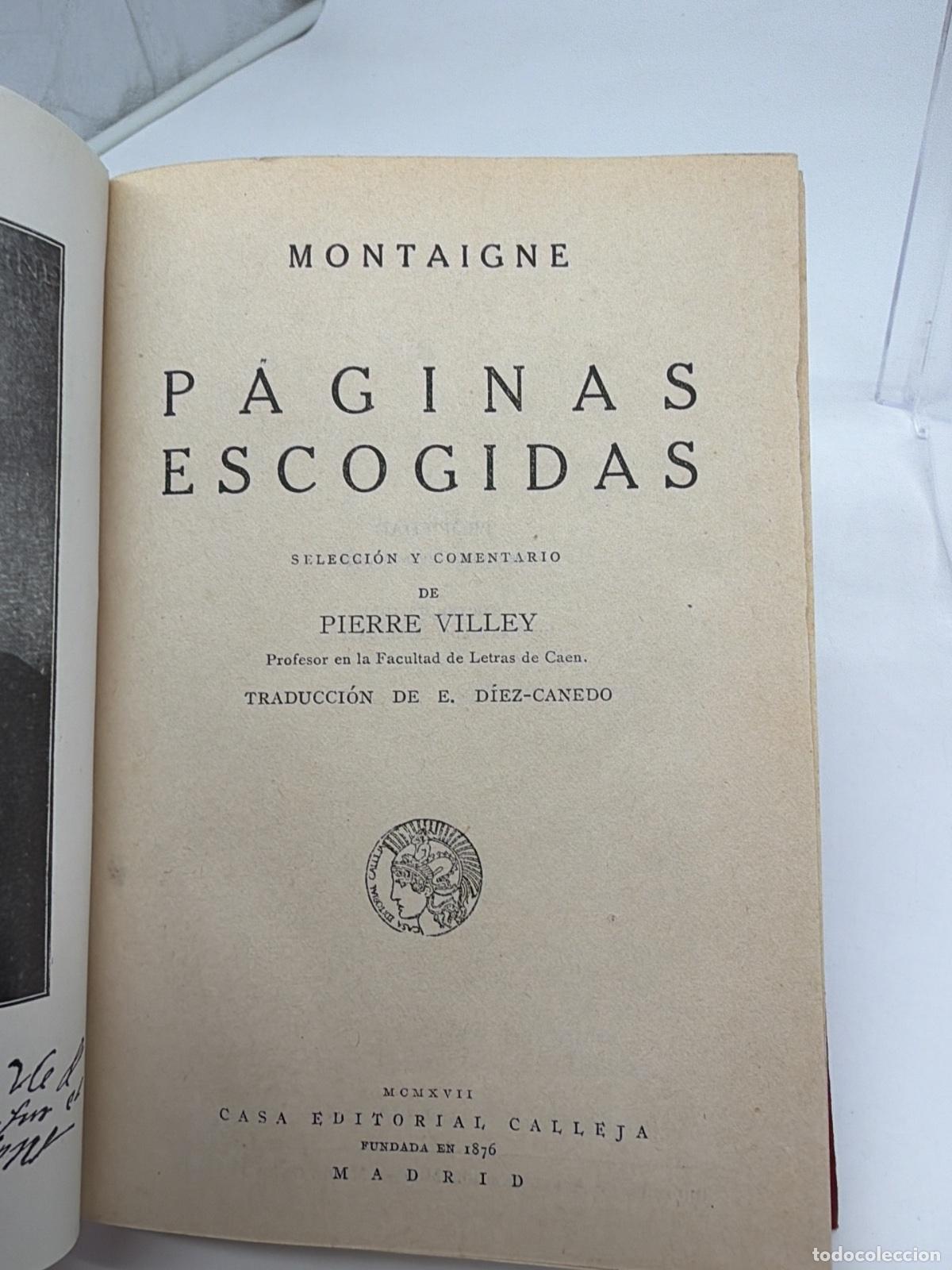 Libros de segunda mano: Paginas Escogidas | Montaigne | Calleja - Foto 3
