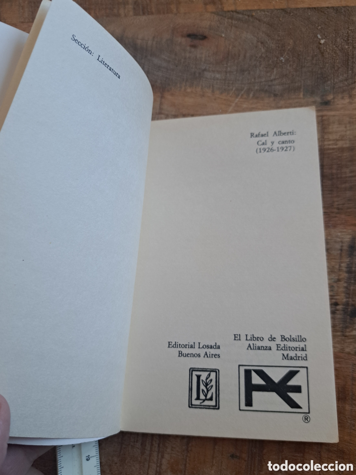 Libros de segunda mano: Jml Rafael Alberti. Cal y Canto. Alianza Losada. 1981. - Foto 3