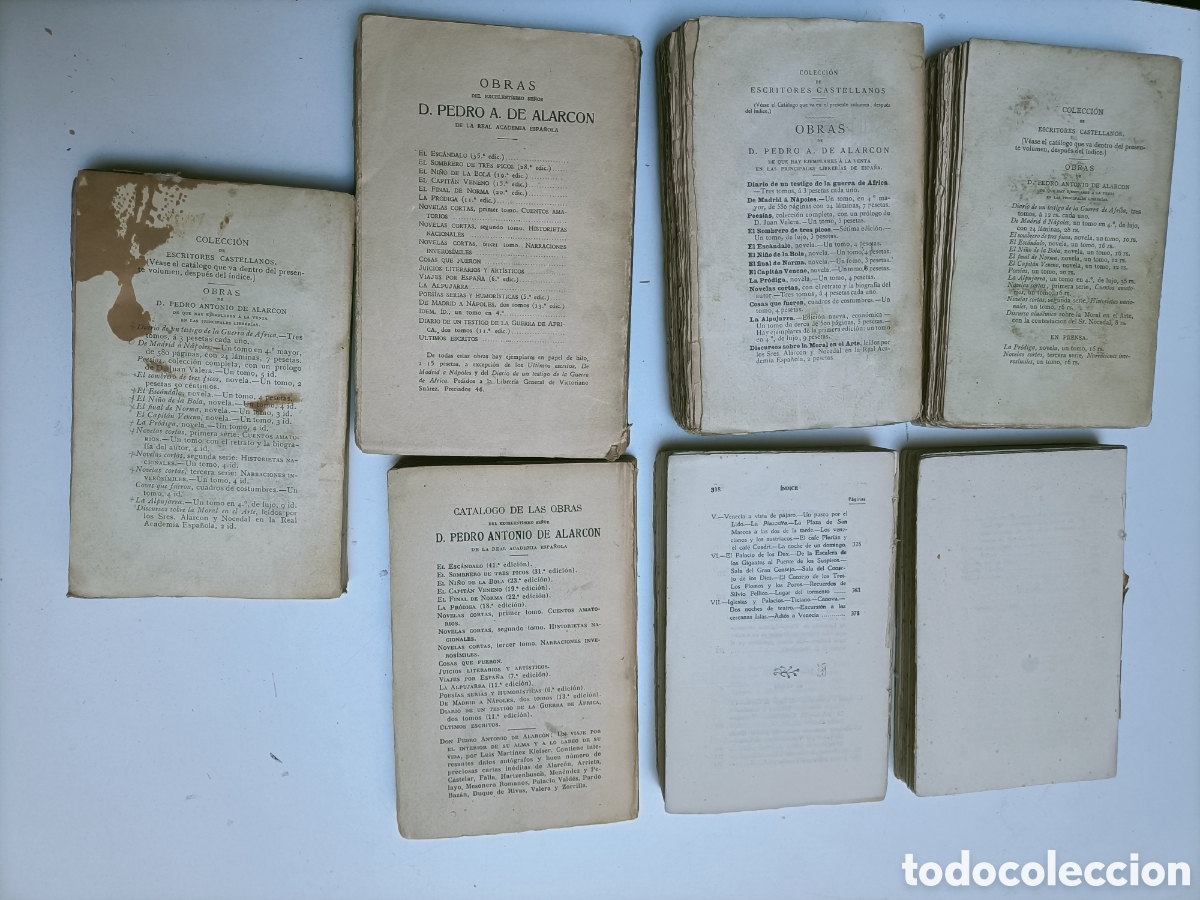 Libros de segunda mano: Lote de 7 tomos de Obras de D. Pedro A. De Alarc&oacute;n - Foto 2