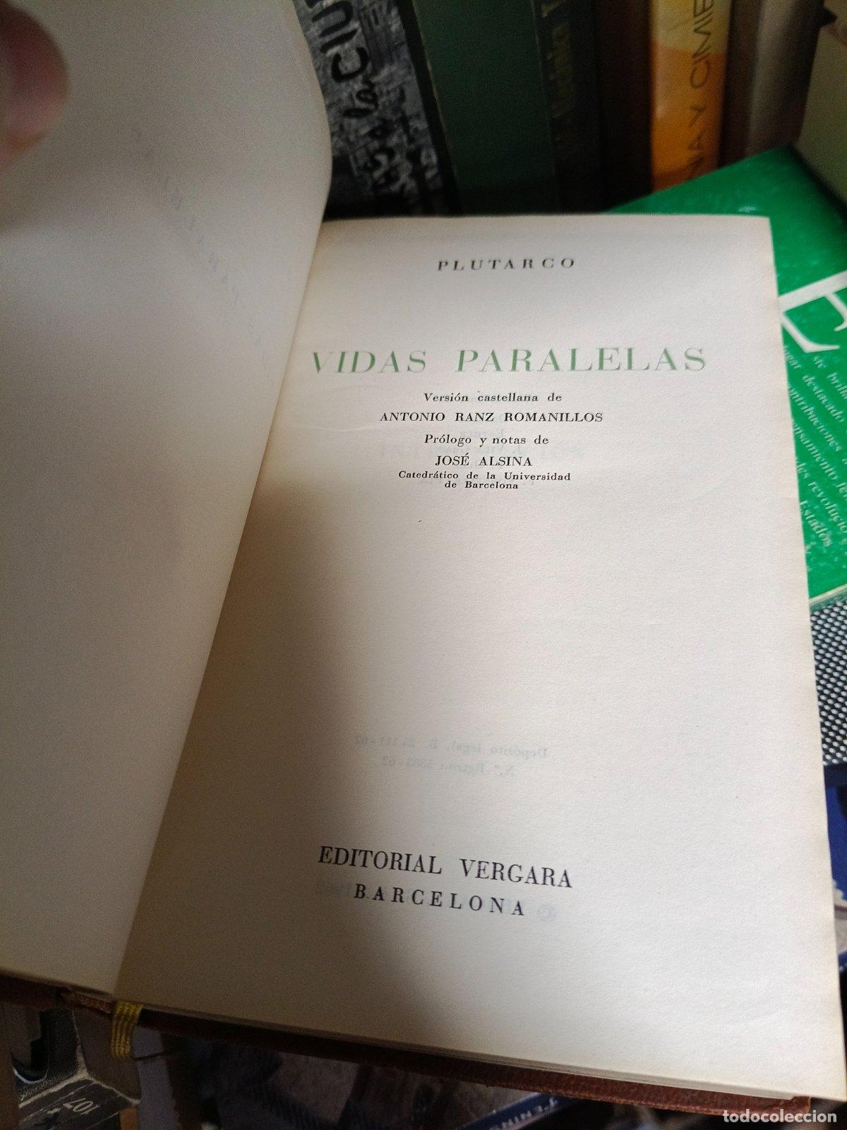 Libros de segunda mano: Vidas Paralelas | Plutarco | Editorial Vergara