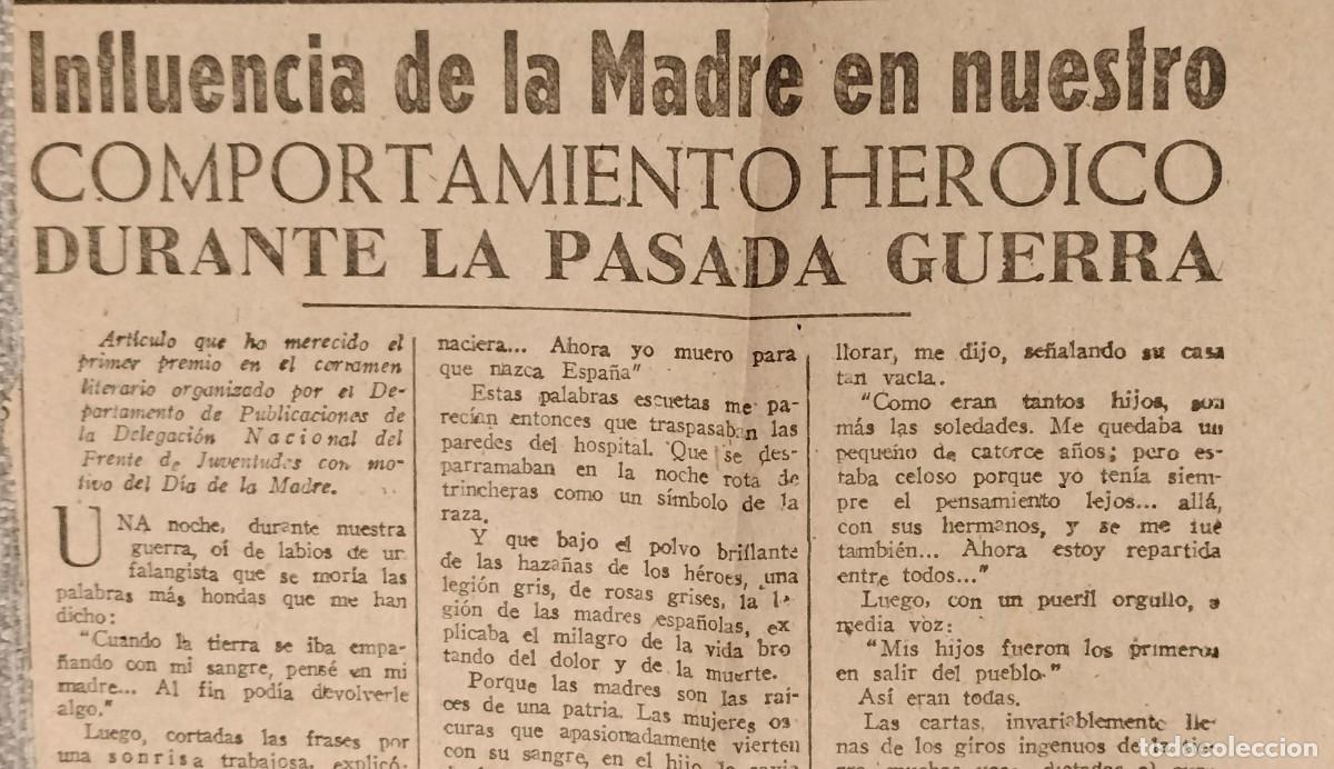 Libros de segunda mano: Art&iacute;culo perdido de Carmen Laforet en un diario de.los a&ntilde;os 40