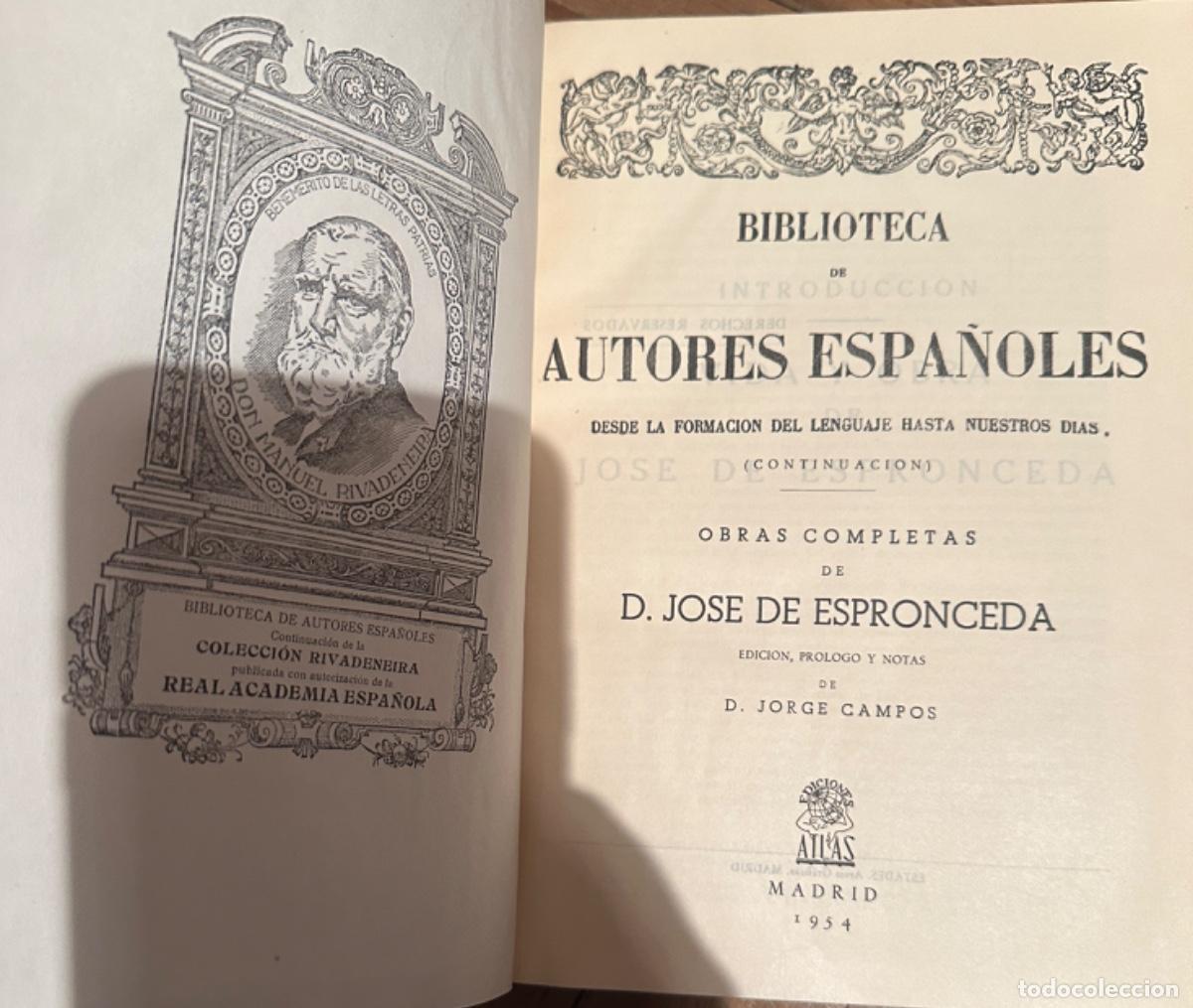Libros de segunda mano: OBRAS DE ESPRONCEDA. BIBLIOTECA DE AUTORES ESPA&Ntilde;OLES (TOMO 72)
