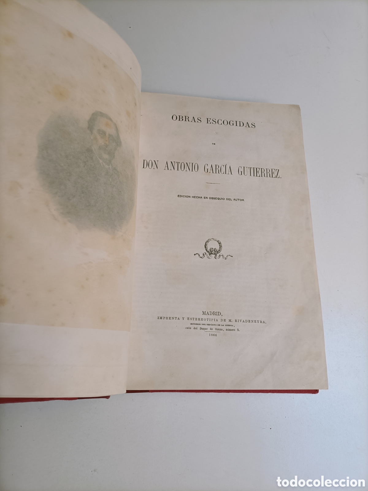 Libros de segunda mano: Don Antonio Garc&iacute;a Guti&eacute;rrez. Obras escogidas. 1866 imprenta y estereotipia rivadeneyra