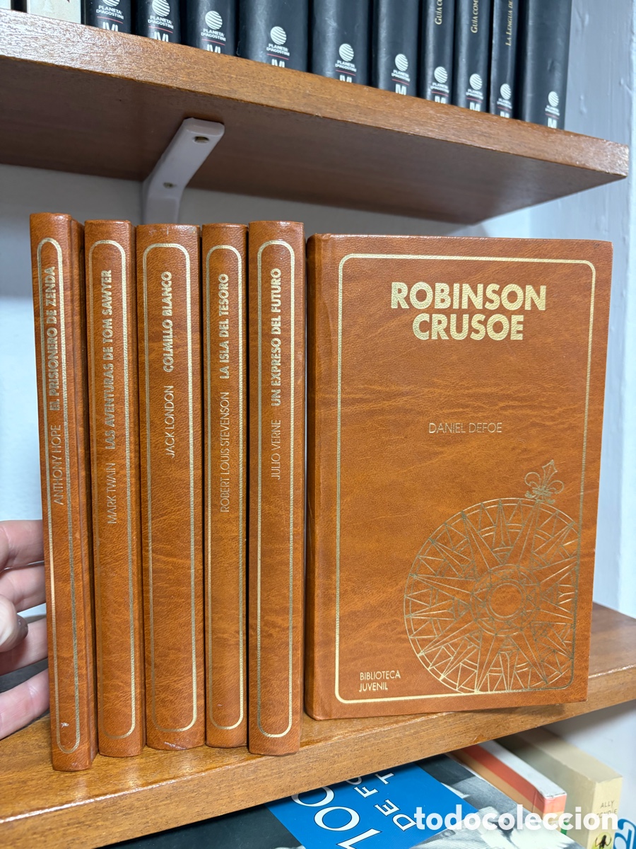 Libros de segunda mano: Lote de 5 libros biblioteca juvenil Julio Verne Stevenson Jack london mark twain